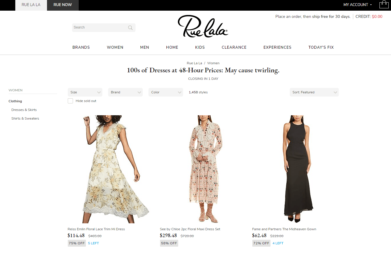 Rue La La折扣代碼2024-ruelala美國官網夏季美裙低至1.5折促銷可直郵